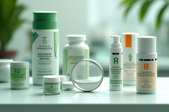 Illustration of a meticulous product testing process with magnifying glass over supplement bottles and wearable tech